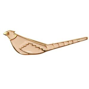 Vintage Signed Trifari Pheasant Bird Ivory Brooch Pin